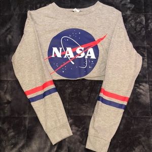 NASA grey cropped sweatshirt